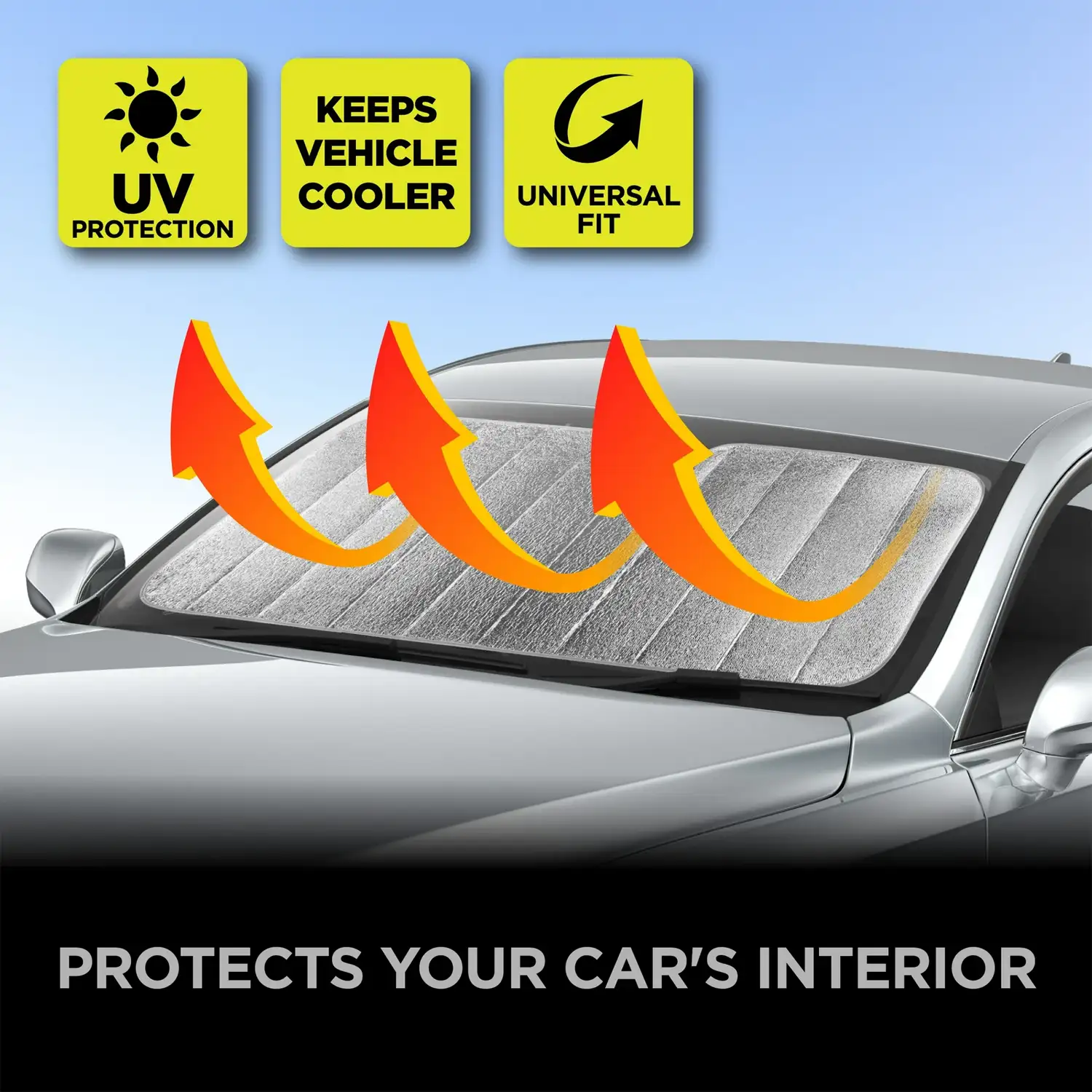 Auto Drive Lightweight Silver Accordion Sunshade 1 Pack - Image 2