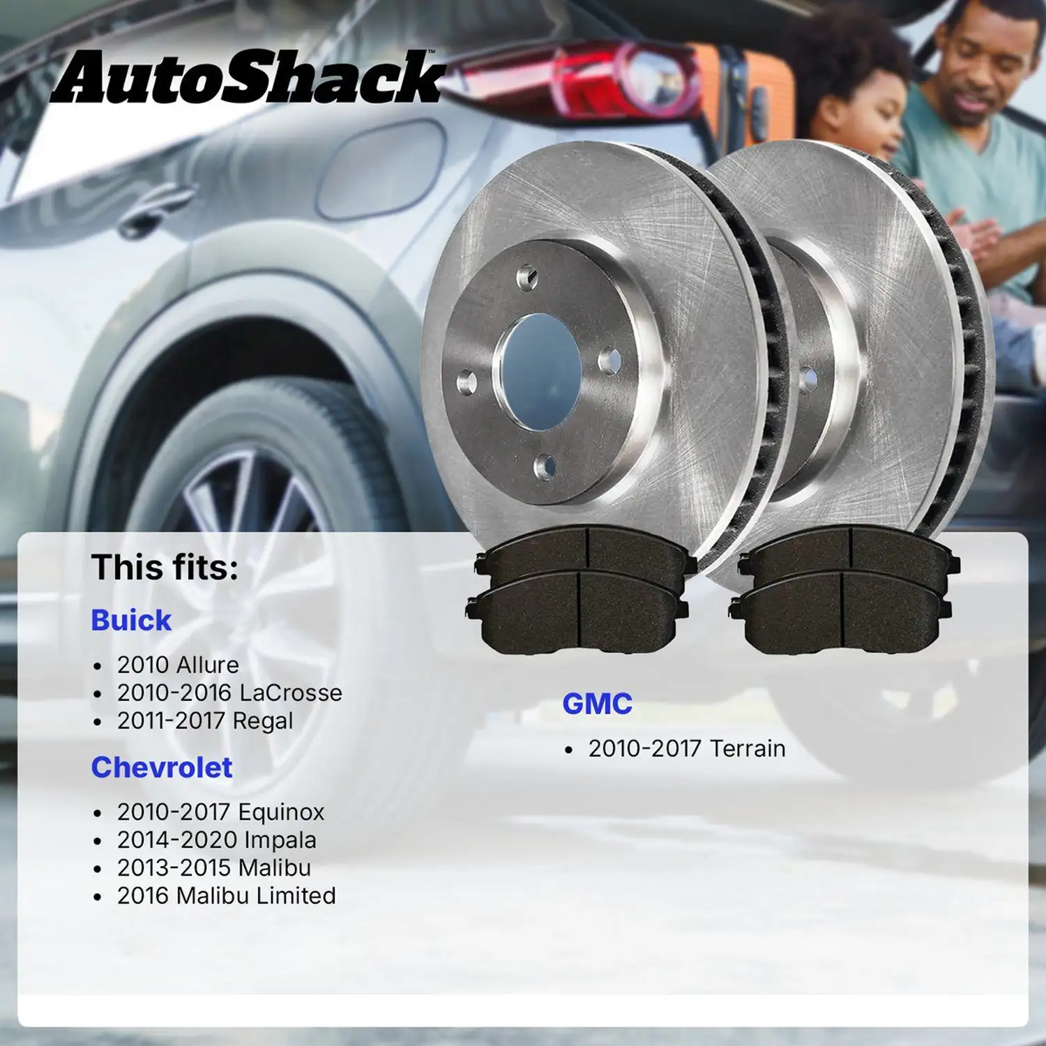 Autoshack Front Brake Set Spare Parts Chevrolet Brake Pad Disc Brake Rotor - Image 3